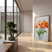 Sinaasappel Orchidee Canvas Kunst Poster