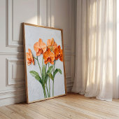 Sinaasappel Orchidee Canvas Kunst Poster
