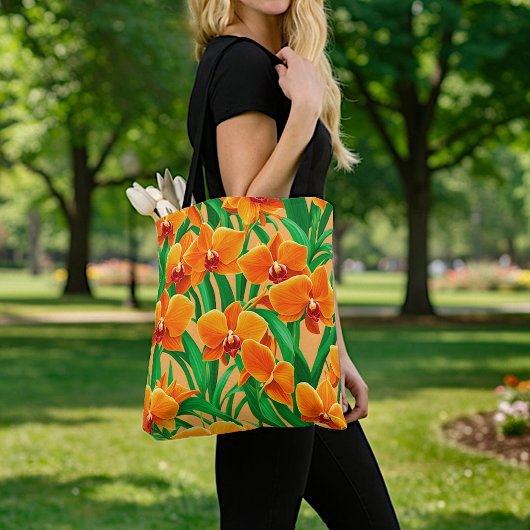 Sinaasappel Orchideeën Boodschappentas Tote Bag