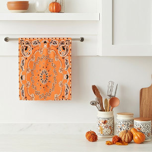 Sinaasappel oriëntaals ontwerp handdoek