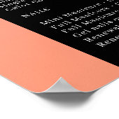 Sinaasappel, Paars en zwart-witsalon Poster (Hoek)