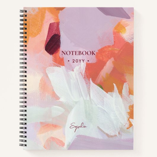 SINAASAPPEL & PAARSE | Abstracte kunst gepersonali Notitieboek (Voorkant)