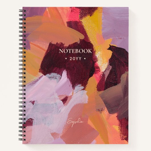 SINAASAPPEL & PAARSE | Abstracte kunst gepersonali Notitieboek (Voorkant)