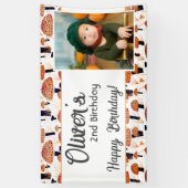 Sinaasappel Paddenstoel Patroon Herfst Foto Verjaa Spandoek (Verticaal)