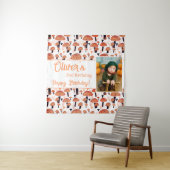 Sinaasappel Paddenstoel Patroon Herfst Foto Verjaa Wandkleed (In situ)