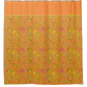 Sinaasappel paisley douchegordijn (Voorkant)