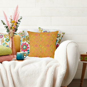 Sinaasappel paisley kussen