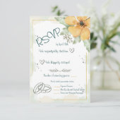 Sinaasappel Papaver Waterverf Bloemen RSVP Kaartje (Staand voorkant)