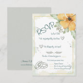 Sinaasappel Papaver Waterverf Bloemen RSVP Kaartje (Voorkant / Achterkant)