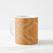 Sinaasappel Parisian Moods Damask Coffee Mok (Voorkant links)