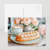 Sinaasappel-Pastel Rose Boeket met Éclair Feestdagenkaart (Voorkant / Achterkant)