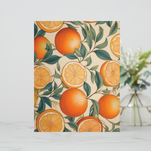  Sinaasappel Patroon Briefpapier Papier (Staand voorkant)