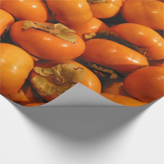 Sinaasappel Persimmon Fruits, vers Cadeaupapier (Hoek)