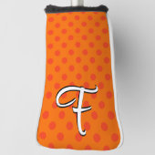 Sinaasappel Personaliseer kleurrijke polka stippen Golfheadcover (Draai 90)