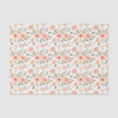 Sinaasappel Perzik Bloem Tissuepapier (Voorkant)