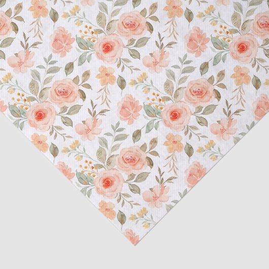 Sinaasappel Perzik Bloem Tissuepapier (Detail)