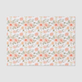 Sinaasappel Perzik Bloemendecoupeerpapier, Botanis Tissuepapier (Voorkant)