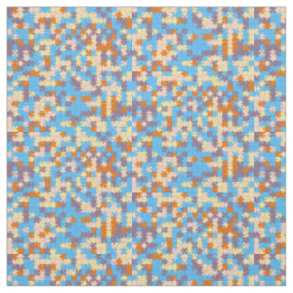 Sinaasappel, perzik, geel, blauw, Paarse puzzelpat Stof