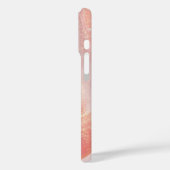 Sinaasappel Perzik Goud Glitter Marmer Case-Mate iPhone Case (Achterkant / Links)