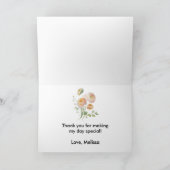 Sinaasappel Perzik Tulp Vouwde Bedankkaart (Binnen)