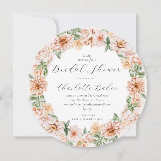 Sinaasappel Perzikknollen Botanisch Vrijgezellenfe Kaart (Voorkant)