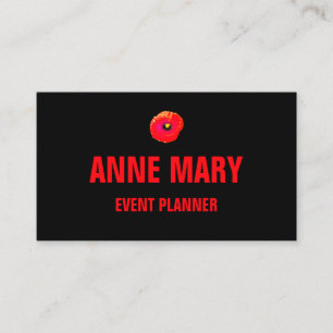 Sinaasappel Pioen Bloemen Custom Zwart Professione Visitekaartje