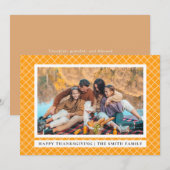 Sinaasappel Plaid | Gelukkige Thanksgiving Herfstf Feestdagenkaart (Voorkant / Achterkant)
