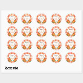 Sinaasappel Plaid Herfst Baby shower Stickers (Vel)
