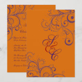 Sinaasappel + Plum Ornamental Floure Kaart (Voorkant / Achterkant)