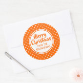 Sinaasappel Polka Dots Kerst stickers (Envelop)