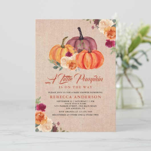 Sinaasappel pompoen, gebrand kaart (Staand voorkant)