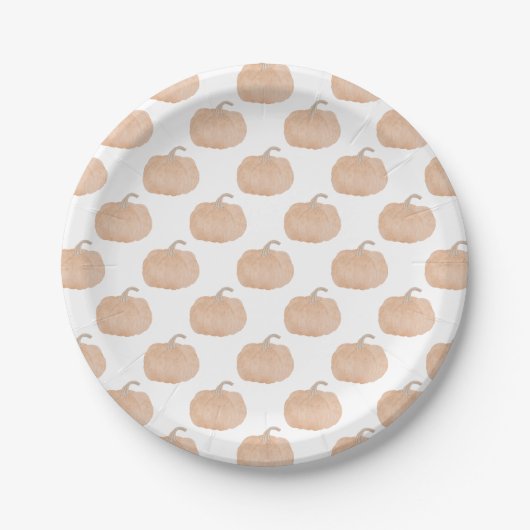 Sinaasappel Pompoen Herfst Baby shower Papier Bord (Voorkant)