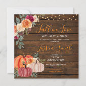 Sinaasappel pompoen Herfst in de Baby shower van d Kaart (Voorkant)