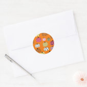 Sinaasappel pompoen ronde sticker (Envelop)