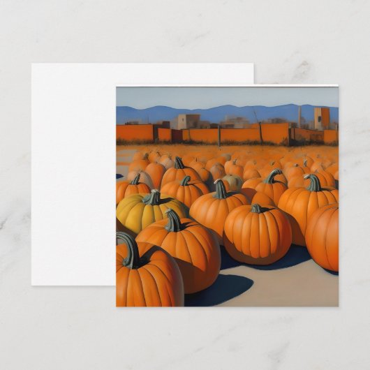 sinaasappel pompoendorp feestdagenkaart (Voorkant / Achterkant)