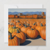 sinaasappel pompoendorp feestdagenkaart (Voorkant)