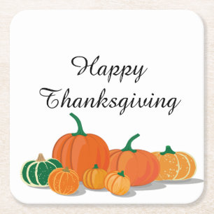 Sinaasappel pompoenen kartonnen onderzetters