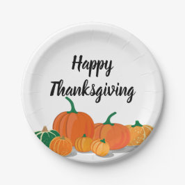 Sinaasappel pompoenen papieren bordje