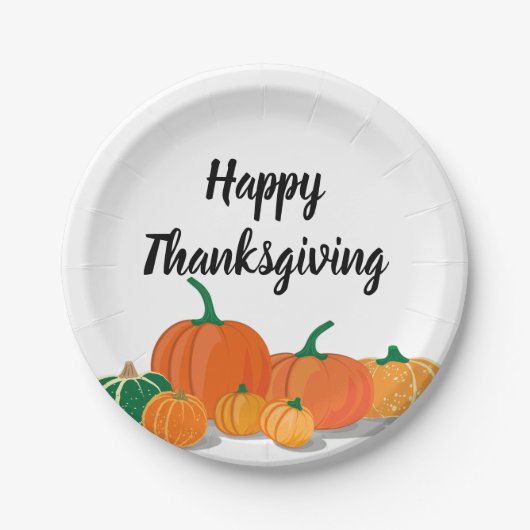 Sinaasappel pompoenen papieren bordje (Voorkant)