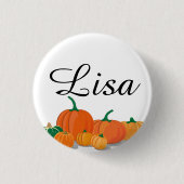 Sinaasappel pompoenen ronde button 3,2 cm (Voorkant)