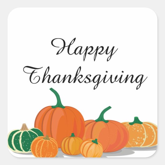 Sinaasappel pompoenen vierkante sticker (Voorkant)