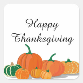 Sinaasappel pompoenen vierkante sticker