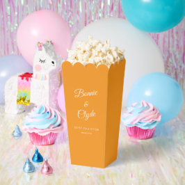 Sinaasappel Popcorn Favor Box voor Elegante Vierin Bedankdoosjes