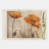 Sinaasappel Poppies, Plaid, en Pear Collage Giftwr Inpakpapier Vel (Voorkant 3)
