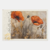 Sinaasappel Poppies, Plaid, en Pear Collage Giftwr Inpakpapier Vel (Voorkant 2)