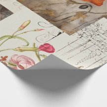 Sinaasappel Poppies & Plaid voor Decoupage of Gift