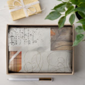 Sinaasappel Poppies & Plaid voor Decoupage of Gift Tissuepapier (Geschenk)