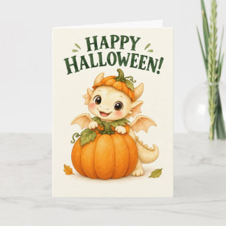 Sinaasappel Prettig Halloween Pompoen Baby Draak Kaart