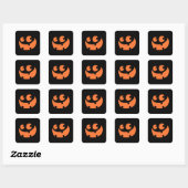 Sinaasappel Prettig Halloween Pompoen Vierkante Sticker (Vel)