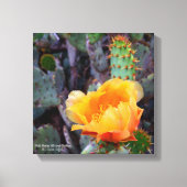 Sinaasappel Prickly Pear Cactus Bloesem Bloesem Canvas Afdruk (Voorkant)